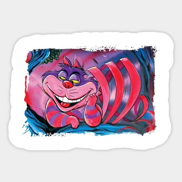 Cheshire Cat Sticker by Lopan4000